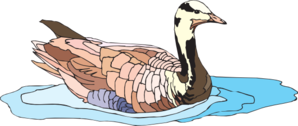 Colorful Swimming Duck Clip Art